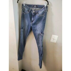 Hollister Women’s Skinny Jeans 5L/4L W27L Blue Stretch Cargo Pockets